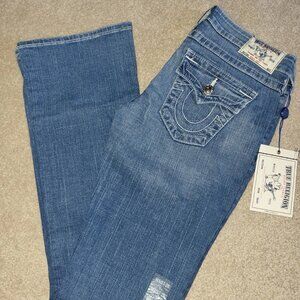 True Religion Jeans Womens W10564TSJ AP Sugar Creek M Boot W/Flaps Size 28